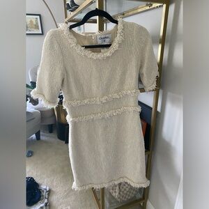 Chanel tweed white short sleeve dress - authentic - great for a bride!